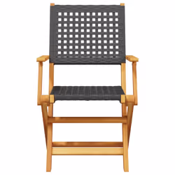 VidaXL 3214556 chaise d'extérieur Terrace Siège rembourré Bois d'acacia, Polyuréthane Noir - Vue supplémentaire 5