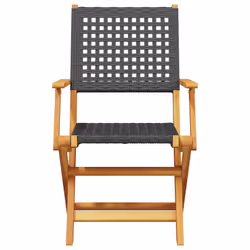 VidaXL 3214557 chaise d'extérieur Terrace Siège rembourré Bois d'acacia, Polyuréthane Noir - Vue supplémentaire 4