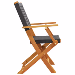 VidaXL 3214557 chaise d'extérieur Terrace Siège rembourré Bois d'acacia, Polyuréthane Noir - Vue supplémentaire 5