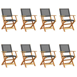 VidaXL 3214558 chaise d'extérieur Terrace Siège rembourré Bois d'acacia, Polyuréthane Noir