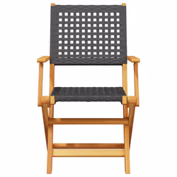 VidaXL 3214558 chaise d'extérieur Terrace Siège rembourré Bois d'acacia, Polyuréthane Noir - Vue supplémentaire 4
