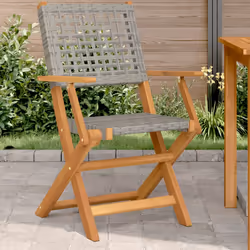 VidaXL 3214559 chaise d'extérieur Terrace Siège rembourré Bois d'acacia, Polyuréthane Gris