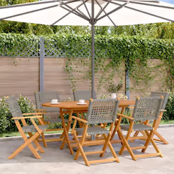 VidaXL 3214560 chaise d'extérieur Terrace Siège rembourré Bois d'acacia, Polyuréthane Gris