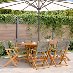 VidaXL 3214561 chaise d'extérieur Terrace Siège rembourré Bois d'acacia, Polyuréthane Gris