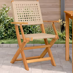 VidaXL 3214562 chaise d'extérieur Terrace Siège rembourré Bois d'acacia, Polyuréthane Beige