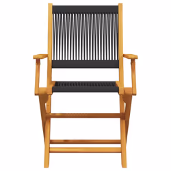 VidaXL 3214565 chaise d'extérieur Terrace Siège rembourré Bois d'acacia, Polypropylène (PP) Noir - Vue supplémentaire 5