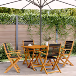 VidaXL 3214566 chaise d'extérieur Terrace Siège rembourré Bois d'acacia, Polypropylène (PP) Noir