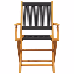 VidaXL 3214566 chaise d'extérieur Terrace Siège rembourré Bois d'acacia, Polypropylène (PP) Noir - Vue supplémentaire 4