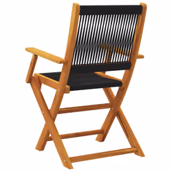 VidaXL 3214566 chaise d'extérieur Terrace Siège rembourré Bois d'acacia, Polypropylène (PP) Noir - Vue supplémentaire 6