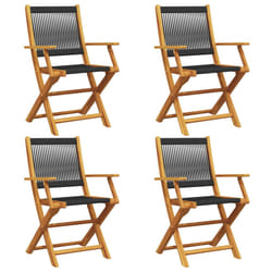 VidaXL 3214567 chaise d'extérieur Terrace Siège rembourré Bois d'acacia, Polypropylène (PP) Noir