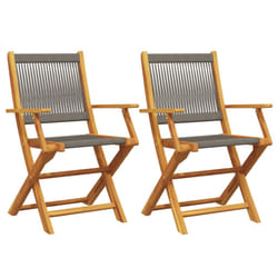 VidaXL 3214569 chaise d'extérieur Terrace Siège rembourré Bois d'acacia, Polypropylène (PP) Gris
