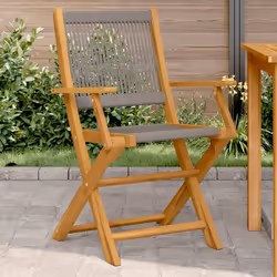 VidaXL 3214570 chaise d'extérieur Terrace Siège rembourré Bois d'acacia, Polypropylène (PP) Gris - Vue supplémentaire 2