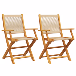 VidaXL 3214571, Terrace, Siège rembourré, Bois d'acacia, Polypropylène (PP), Beige, 110 kg, 540 mm