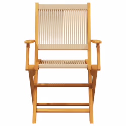 VidaXL 3214571 chaise d'extérieur Terrace Siège rembourré Bois d'acacia, Polypropylène (PP) Beige - Vue supplémentaire 5