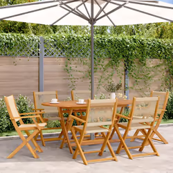 VidaXL 3214573 chaise d'extérieur Terrace Siège rembourré Bois d'acacia, Polypropylène (PP) Beige - Vue supplémentaire 2