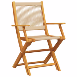 VidaXL 3214573 chaise d'extérieur Terrace Siège rembourré Bois d'acacia, Polypropylène (PP) Beige - Vue supplémentaire 3