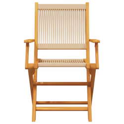 VidaXL 3214573 chaise d'extérieur Terrace Siège rembourré Bois d'acacia, Polypropylène (PP) Beige - Vue supplémentaire 4