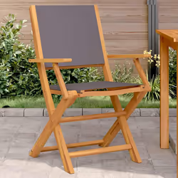 VidaXL 3214577 chaise d'extérieur Terrace Siège rembourré Bois d'acacia, Polyester Anthracite