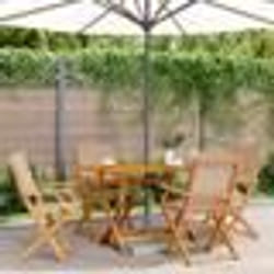 vidaXL Chaises de jardin pliantes lot de 4 taupe tissu et bois massif