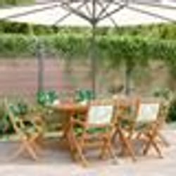vidaXL Chaises de jardin pliantes lot de 6 vert tissu et bois massif