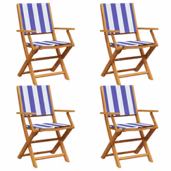 VidaXL 3214589, Terrace, Siège rembourré, Bois d'acacia, Polyester, Bleu, Blanc, 110 kg, 540 mm