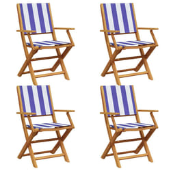VidaXL 3214589 chaise d'extérieur Terrace Siège rembourré Bois d'acacia, Polyester Bleu, Blanc