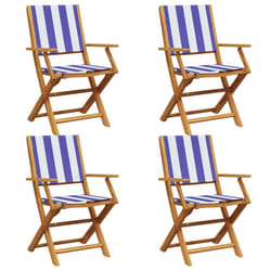VidaXL 3214591 chaise d'extérieur Terrace Siège rembourré Bois d'acacia, Polyester Bleu, Blanc