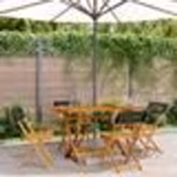 vidaXL Chaises de jardin pliantes lot de 4 noir poly rotin bois massif