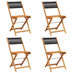 VidaXL 3214602, Terrace, Siège rembourré, Bois d'acacia, Noir, 110 kg, 410 mm