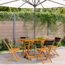 VidaXL 3214603 chaise d'extérieur Terrace Siège rembourré Bois d'acacia Noir