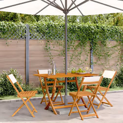 VidaXL 3214610 chaise d'extérieur Terrace Siège rembourré Bois d'acacia, Polyester Crème, Blanc - Vue supplémentaire 2
