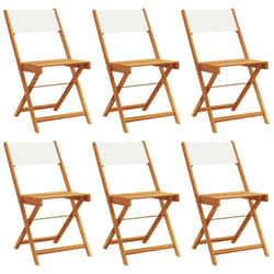 VidaXL 3214611 chaise d'extérieur Terrace Siège rembourré Bois d'acacia, Polyester Crème, Blanc