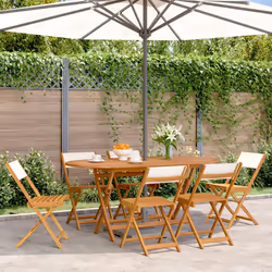 VidaXL 3214611 chaise d'extérieur Terrace Siège rembourré Bois d'acacia, Polyester Crème, Blanc