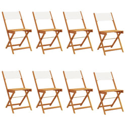 VidaXL 3214612 chaise d'extérieur Terrace Siège rembourré Bois d'acacia, Polyester Crème, Blanc