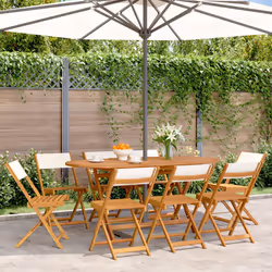 VidaXL 3214612 chaise d'extérieur Terrace Siège rembourré Bois d'acacia, Polyester Crème, Blanc - Vue supplémentaire 2