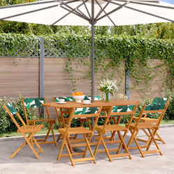 VidaXL 3214624 chaise d'extérieur Terrace Siège rembourré Bois d'acacia, Polyester Vert