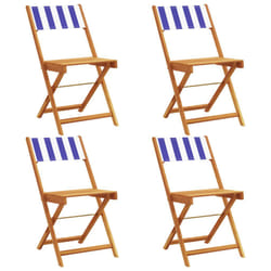 VidaXL 3214625 chaise d'extérieur Terrace Siège rembourré Bois d'acacia, Polyester Bleu, Blanc