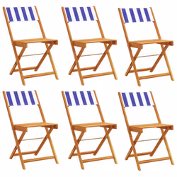 VidaXL 3214626, Terrace, Siège rembourré, Bois d'acacia, Polyester, Bleu, Blanc, 110 kg, 410 mm