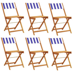 VidaXL 3214626 chaise d'extérieur Terrace Siège rembourré Bois d'acacia, Polyester Bleu, Blanc