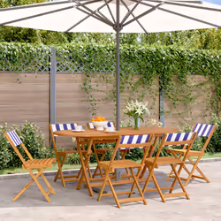 VidaXL 3214626 chaise d'extérieur Terrace Siège rembourré Bois d'acacia, Polyester Bleu, Blanc