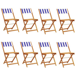 VidaXL 3214627 chaise d'extérieur Terrace Siège rembourré Bois d'acacia, Polyester Bleu, Blanc