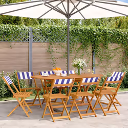 VidaXL 3214627 chaise d'extérieur Terrace Siège rembourré Bois d'acacia, Polyester Bleu, Blanc