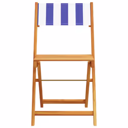 VidaXL 3214627 chaise d'extérieur Terrace Siège rembourré Bois d'acacia, Polyester Bleu, Blanc - Vue supplémentaire 4