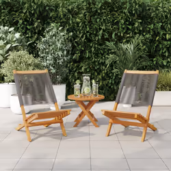 VidaXL 3214632 chaise d'extérieur Terrace Siège rembourré Bois d'acacia, Polypropylène (PP) Gris - Vue supplémentaire 2