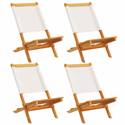 VidaXL 3214639, Terrace, Siège rembourré, Bois d'acacia, Polyester, Crème, Blanc, 110 kg, 410 mm