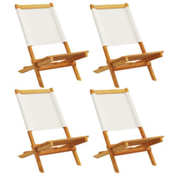 VidaXL 3214639 chaise d'extérieur Terrace Siège rembourré Bois d'acacia, Polyester Crème, Blanc