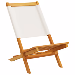 VidaXL 3214639 chaise d'extérieur Terrace Siège rembourré Bois d'acacia, Polyester Crème, Blanc