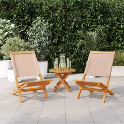 VidaXL 3214643 chaise d'extérieur Terrace Siège rembourré Bois d'acacia, Polyester Taupe