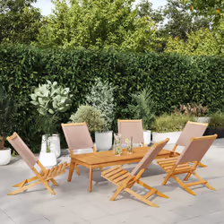 VidaXL 3214644 chaise d'extérieur Terrace Siège rembourré Bois d'acacia, Polyester Taupe