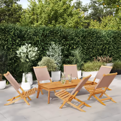 VidaXL 3214645 chaise d'extérieur Terrace Siège rembourré Bois d'acacia, Polyester Taupe
